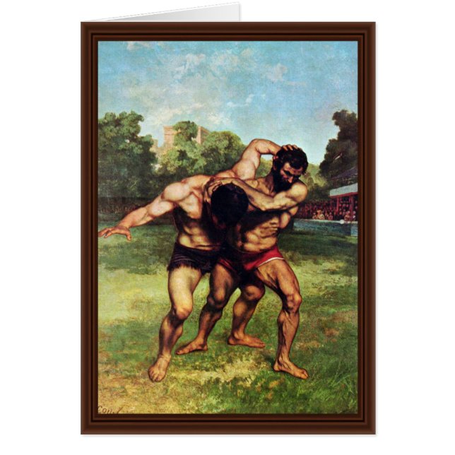 Wrestler van Courbet Gustave (Voorkant)