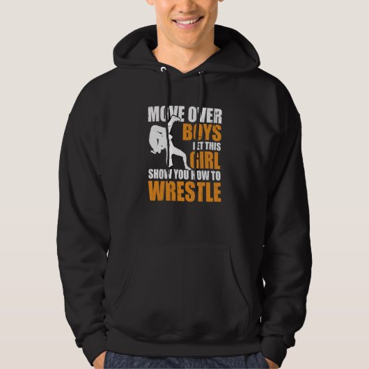 Wrestler Wrestle Move Over Boys Wrestling Hoodie (Voorkant)