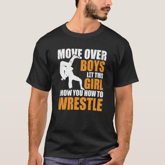 Wrestler Wrestle Move Over Boys Wrestling T-shirt (Voorkant)