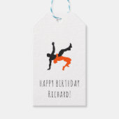 Wrestler Wrestling Silhouettes Sport Aangepaste na Cadeaulabel (Voorkant)