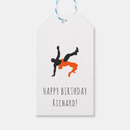 Wrestler Wrestling Silhouettes Sport Aangepaste na Cadeaulabel