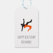 Wrestler Wrestling Silhouettes Sport Aangepaste na Cadeaulabel (Achterkant)