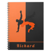Wrestler Wrestling Silhouettes Sport Aangepaste na Notitieboek (Voorkant)