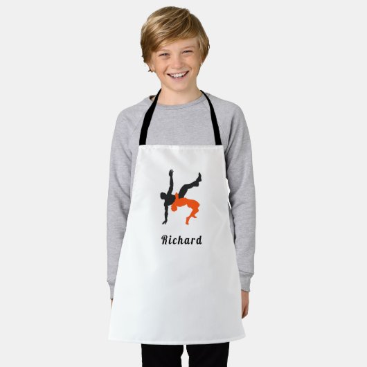 Wrestler Wrestling Silhouettes Sport Aangepaste na Schort (Gedragen)