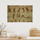 Wrestlers, detail van een grafwandschilderij poster (Keuken)