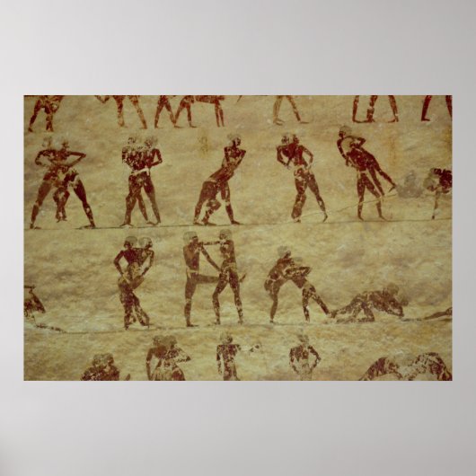 Wrestlers, detail van een grafwandschilderij poster (Voorkant)