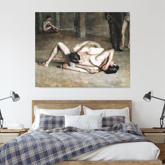 Wrestlers Fine Art Canvas (Insitu (Slaapkamer))