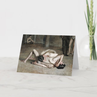 Wrestlers Fine Art Greetings Card Kaart
