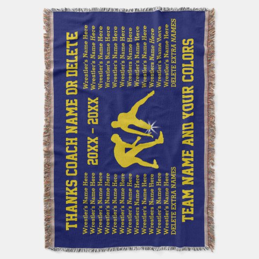 Wrestlers Namen 5 Tekstdozen die Coach-cadeautjes  Deken (Voorkant Verticaal)