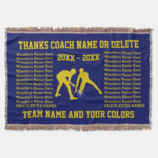 Wrestlers Namen 5 Tekstdozen die Coach-cadeautjes  Deken (Voorkant)