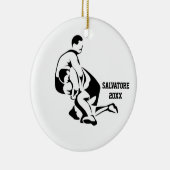 Wrestlers op de kerstversiering van de mat keramisch ornament (Rechts)