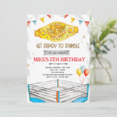 Wrestling Birthday party Invitation Kaart (Staand voorkant)