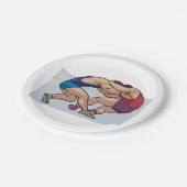 Wrestling Bout Papieren Bordje (Gekanteld)