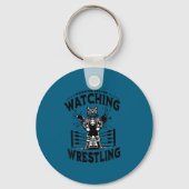 Wrestling Cat Funny Weekends Watching For Men Wome Sleutelhanger (Voorkant)