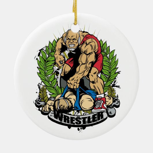 Wrestling Champ Keramisch Ornament (Achterkant)