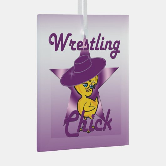 Wrestling Chick #9 Glas Ornament (Voorkant Rechts)