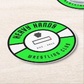 Wrestling Club Items Ronde Kartonnen Onderzetter (Gebogen)