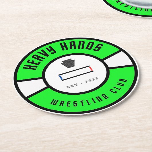 Wrestling Club Items Ronde Kartonnen Onderzetter (Gebogen)