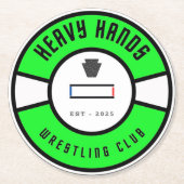 Wrestling Club Items Ronde Kartonnen Onderzetter (Voorkant)
