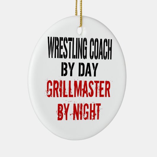 Wrestling Coach Grillmaster Keramisch Ornament (Rechts)