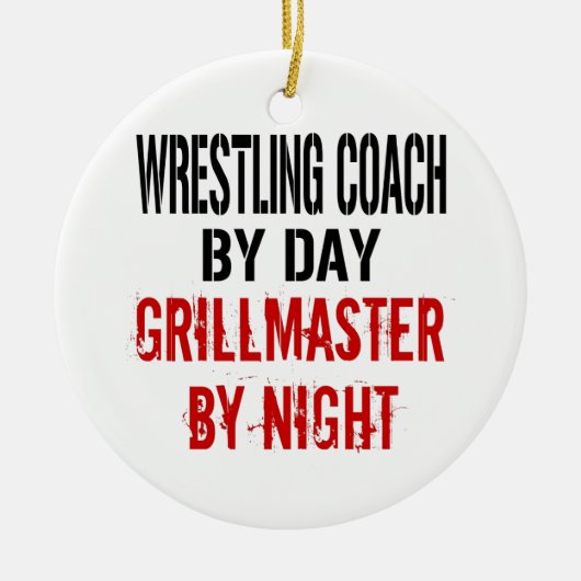 Wrestling Coach Grillmaster Keramisch Ornament (Voorkant)