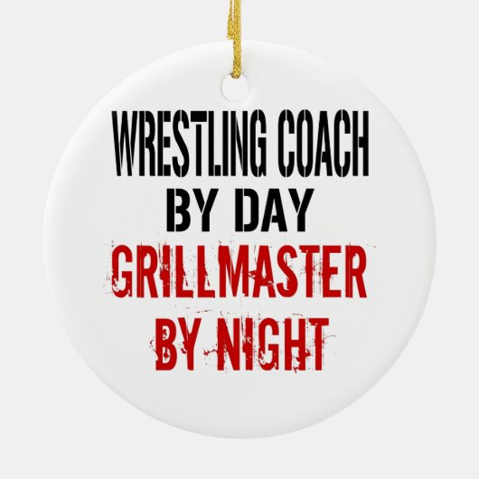 Wrestling Coach Grillmaster Keramisch Ornament (Achterkant)