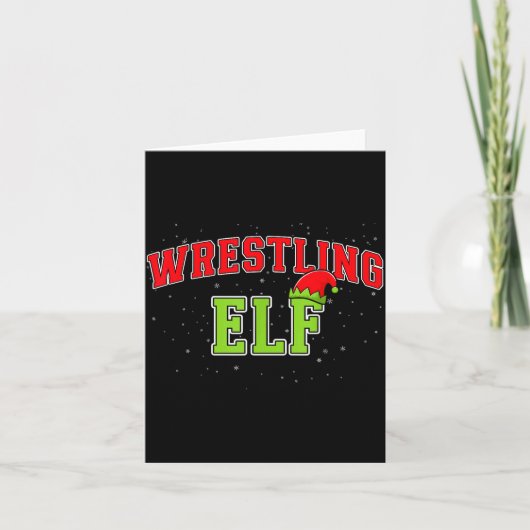 Wrestling Elf Christmas Family Matching Group Xmas Kaart (Voorkant)