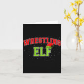 Wrestling Elf Christmas Family Matching Group Xmas Kaart (Gele Bloem)