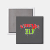 Wrestling Elf Christmas Family Matching Group Xmas Magneet (Voorkant / Achterkant)