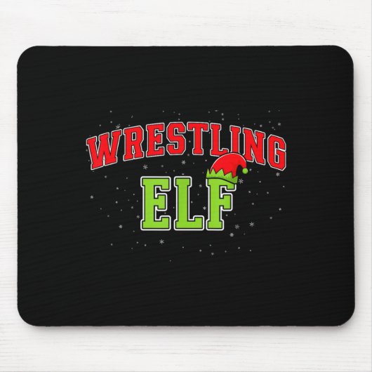 Wrestling Elf Christmas Family Matching Group Xmas Muismat (Voorkant)