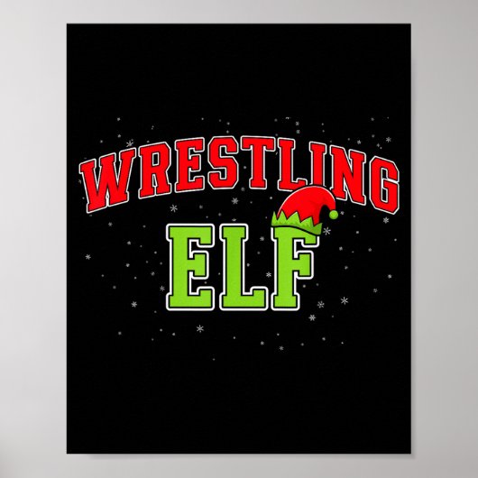 Wrestling Elf Christmas Family Matching Group Xmas Poster (Voorkant)