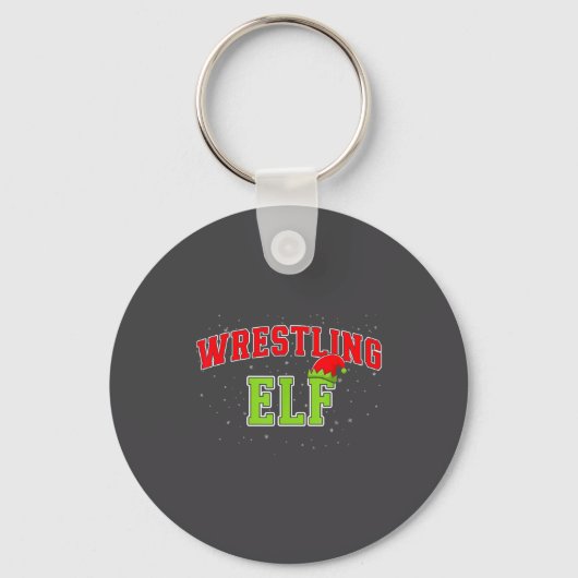 Wrestling Elf Christmas Family Matching Group Xmas Sleutelhanger (Voorkant)