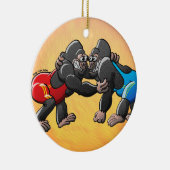 Wrestling Gorillas Keramisch Ornament (Rechts)