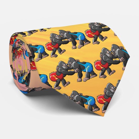 Wrestling Gorillas Stropdas (Opgerold)