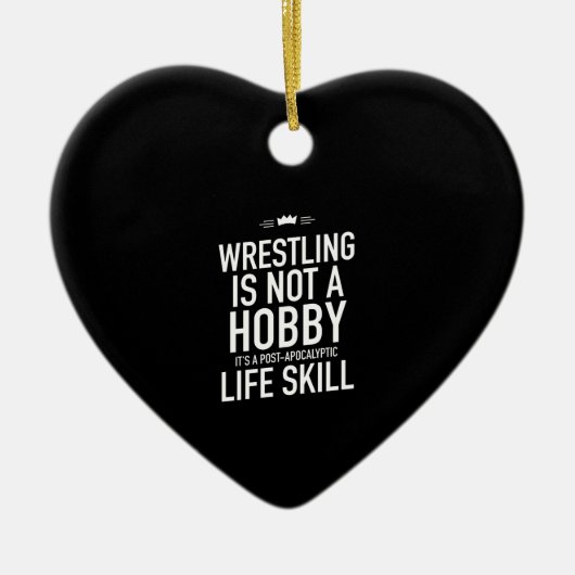 Wrestling hobby white keramisch ornament (Voorkant)