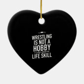 Wrestling hobby white keramisch ornament (Achterkant)