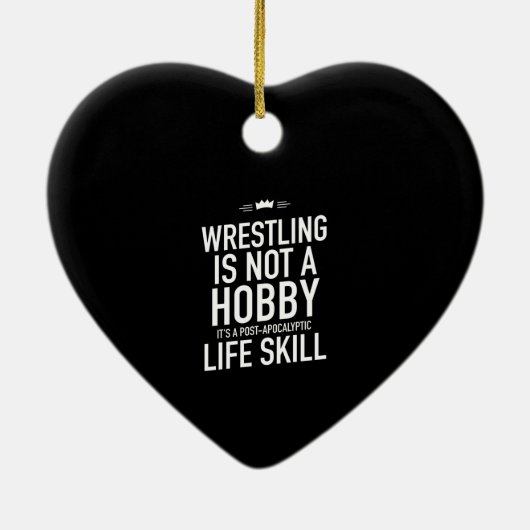 Wrestling hobby white keramisch ornament (Achterkant)