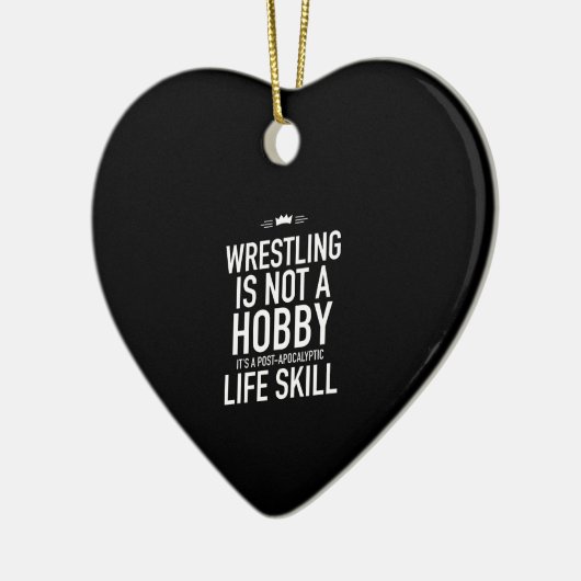 Wrestling hobby white keramisch ornament (Links)