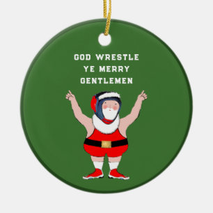 Wrestling Kerstmis 2024 Keramisch Ornament