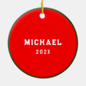 Wrestling Kerstmis 2025 Keramisch Ornament (Achterkant)