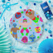 wrestling lucha libre masks luchador wrestlers papieren bordje (Feest)