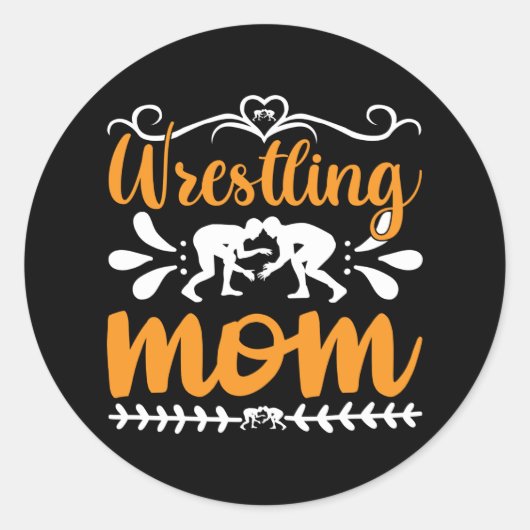 Wrestling mama ronde sticker (Voorkant)