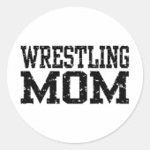 Wrestling mama ronde sticker (Voorkant)