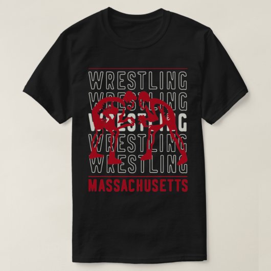 Wrestling Massachusetts T-shirt (Design voorkant)