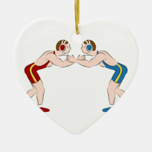 Wrestling Match Vector Keramisch Ornament