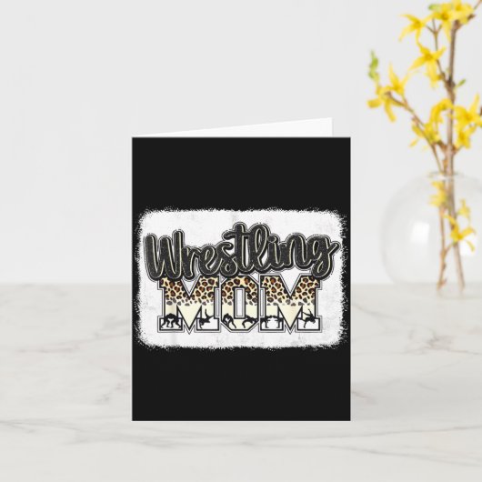 Wrestling Mom Leopard Mother Mama Wrestl Wrestler  Kaart (Gele Bloem)