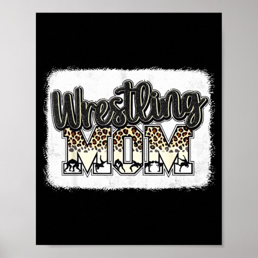 Wrestling Mom Leopard Mother Mama Wrestl Wrestler  Poster (Voorkant)