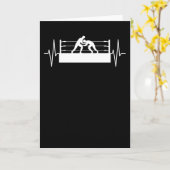 Wrestling Ring Wrestler Heartbeat Line Gift Kaart (Gele Bloem)