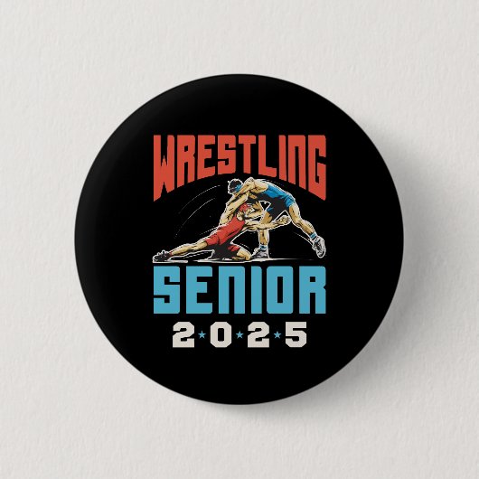 Wrestling Senior Class van het Afstuderen 2025 Ronde Button 5,7 Cm (Voorkant)