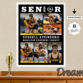 Wrestling Senior Graduate 6 Photo Collage Poster